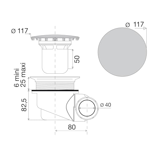 noyon-thiebault-bonde-de-douche-nf-goulue-90-mm-capot-chrom-116-mm image 8