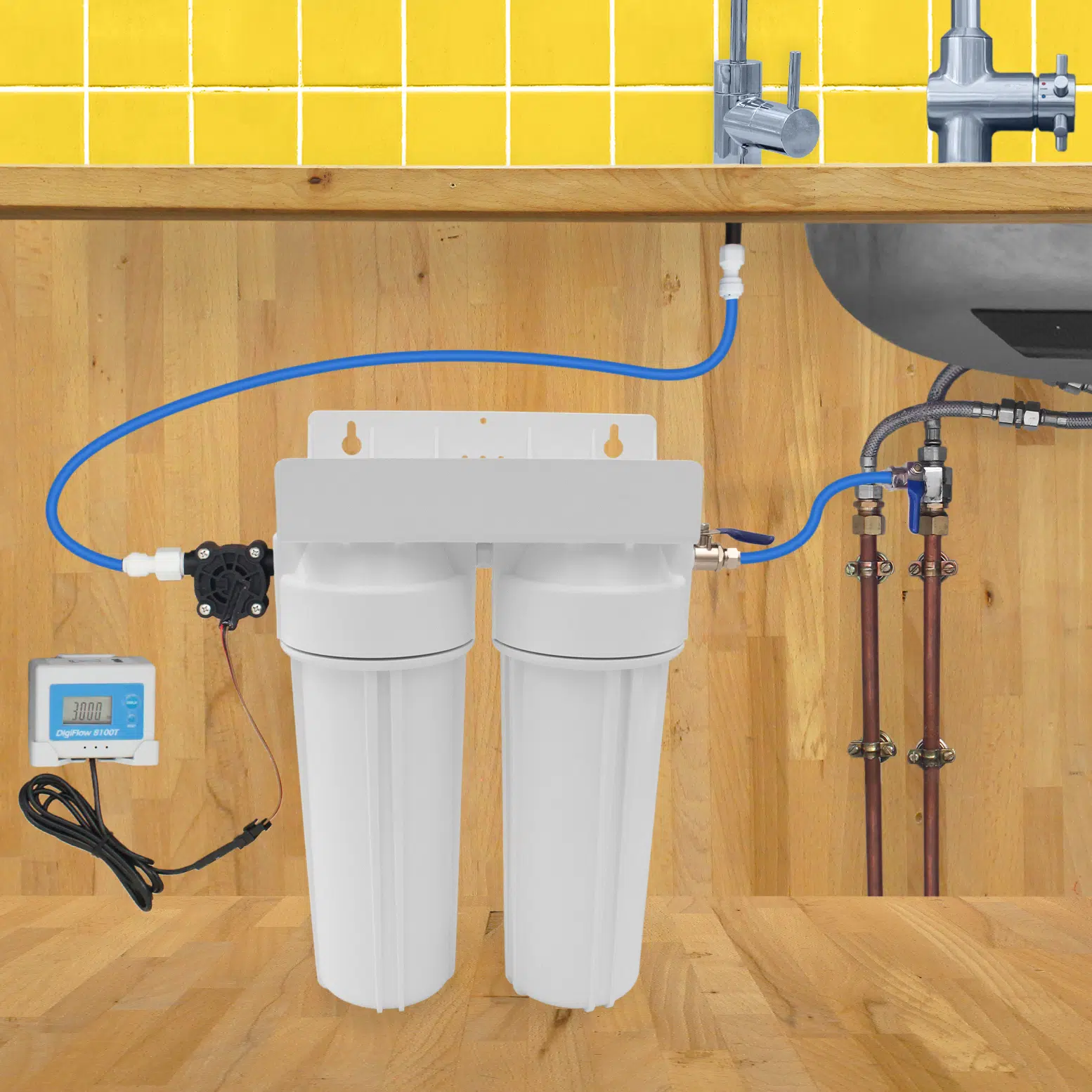 hydropure-filtre-sous-vier-2-bols-avec-compteur-digital image 5