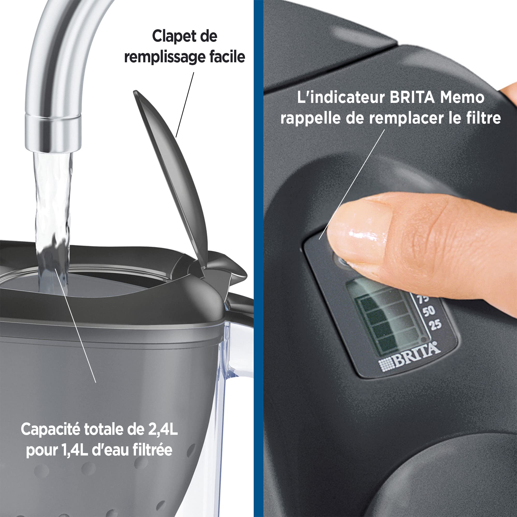 brita-marella-carafe-filtrante-graphite-2-4-l-avec-3-filtres-maxtra image 3