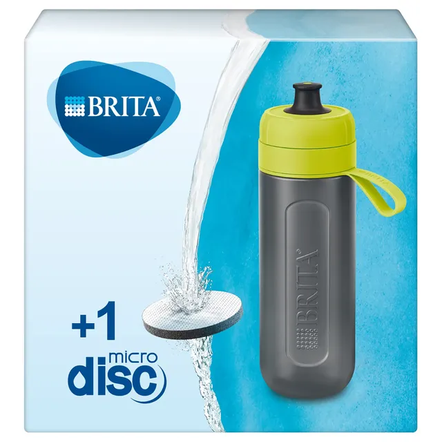 brita-1027001-gourde-filtrante-0-6-l-gris-vert-7-x-25-5-cm image 1