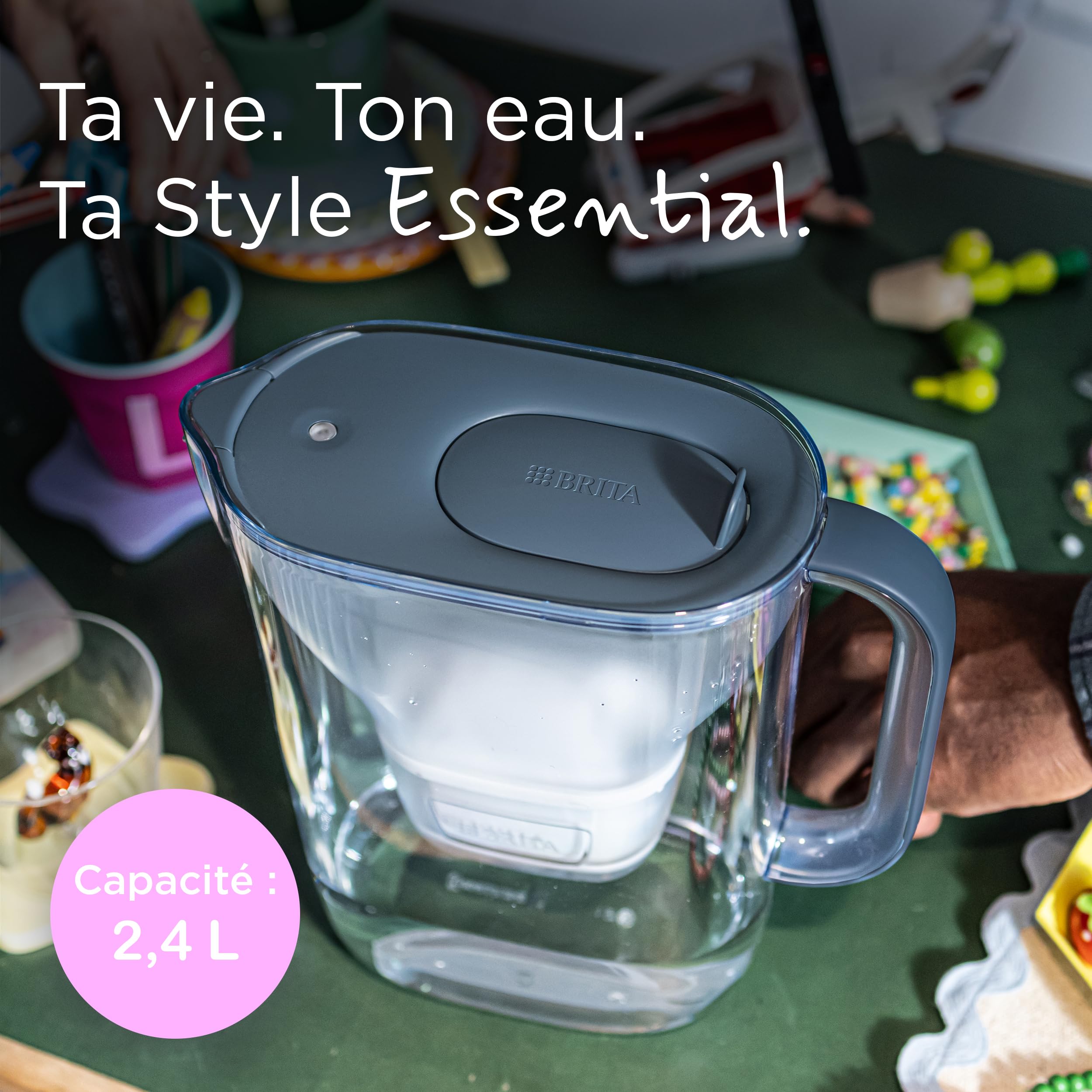 brita-style-essential-bleue-carafe-filtrante-2-4-l-6-cartouches-maxtra-pro image 2