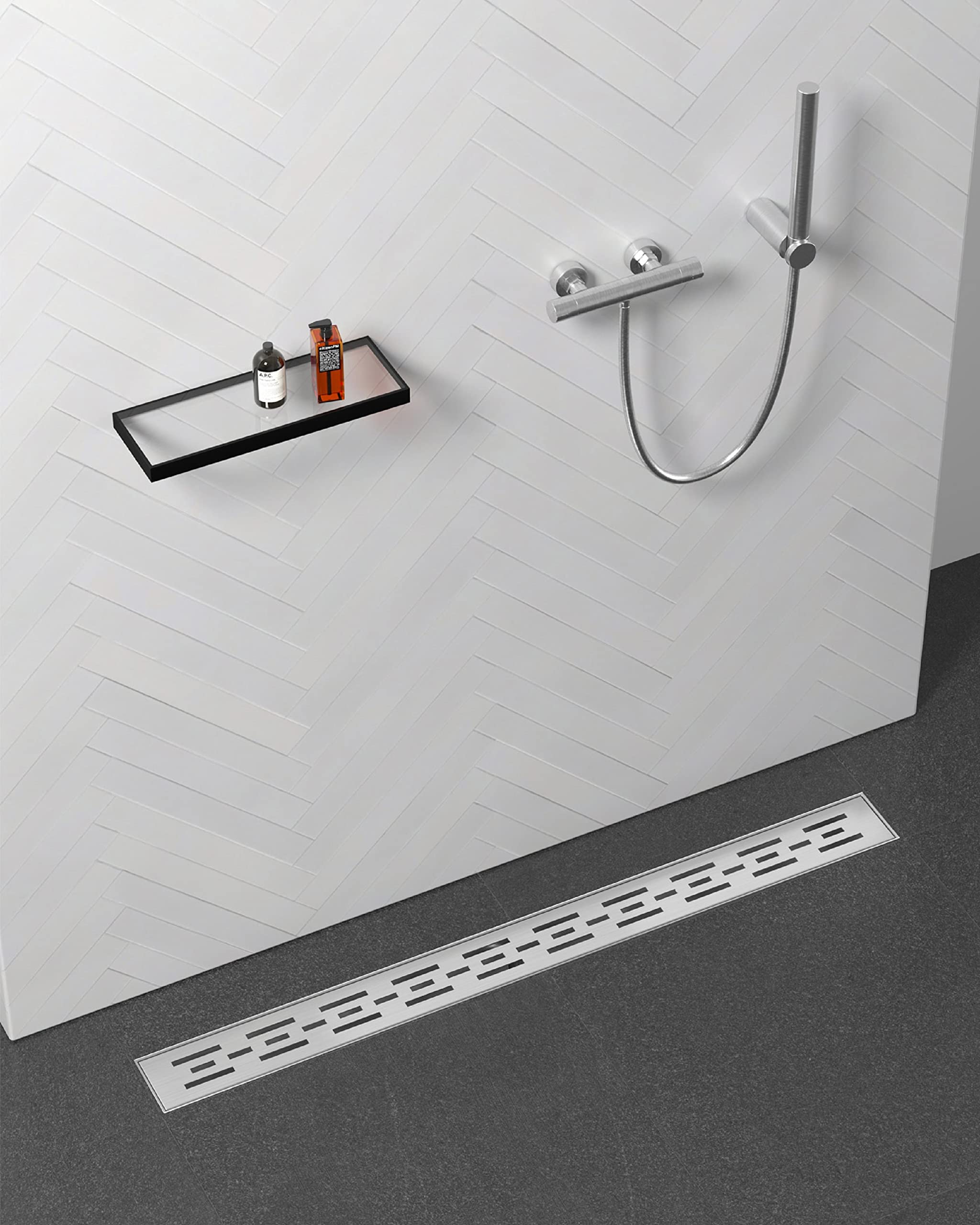 noyon-thiebault-caniveau-extra-plat-douche-italienne-60-cm-grille-inox-siphon image 2