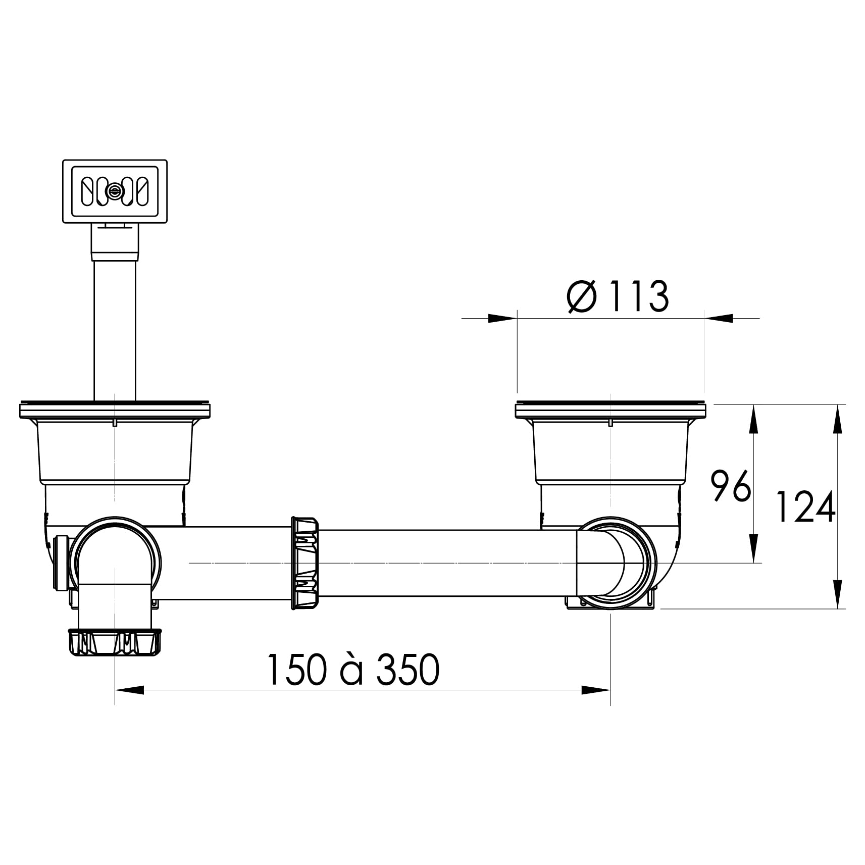 noyon-thiebault-vidage-complet-vier-2-bacs-90-mm-entraxe-r-glable-paniers image 2