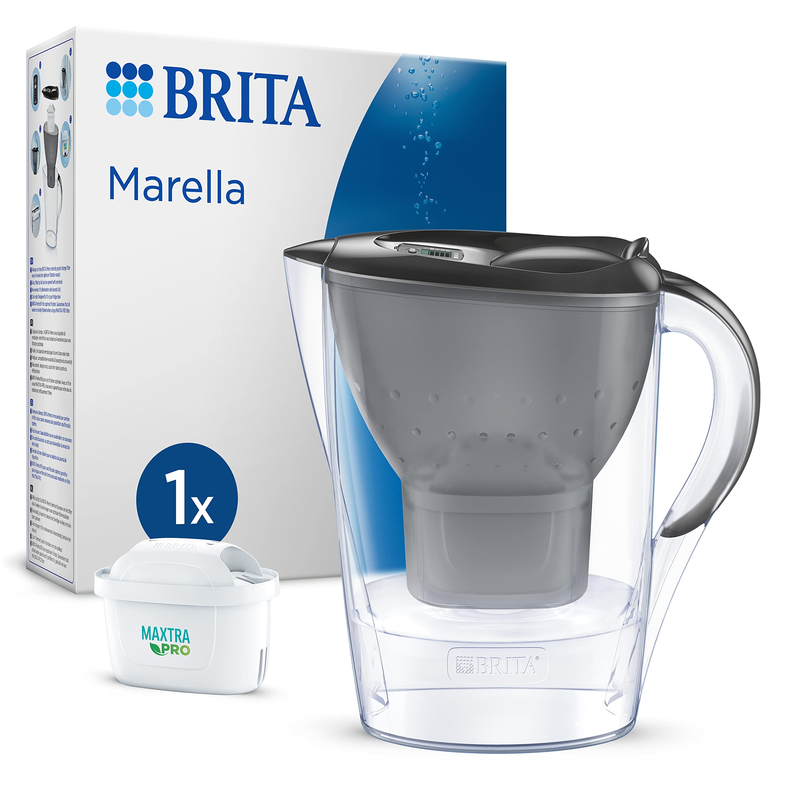 brita-marella-carafe-filtrante-2-4-l-gris-1-cartouche-maxtra-pro-all-in-one image 1