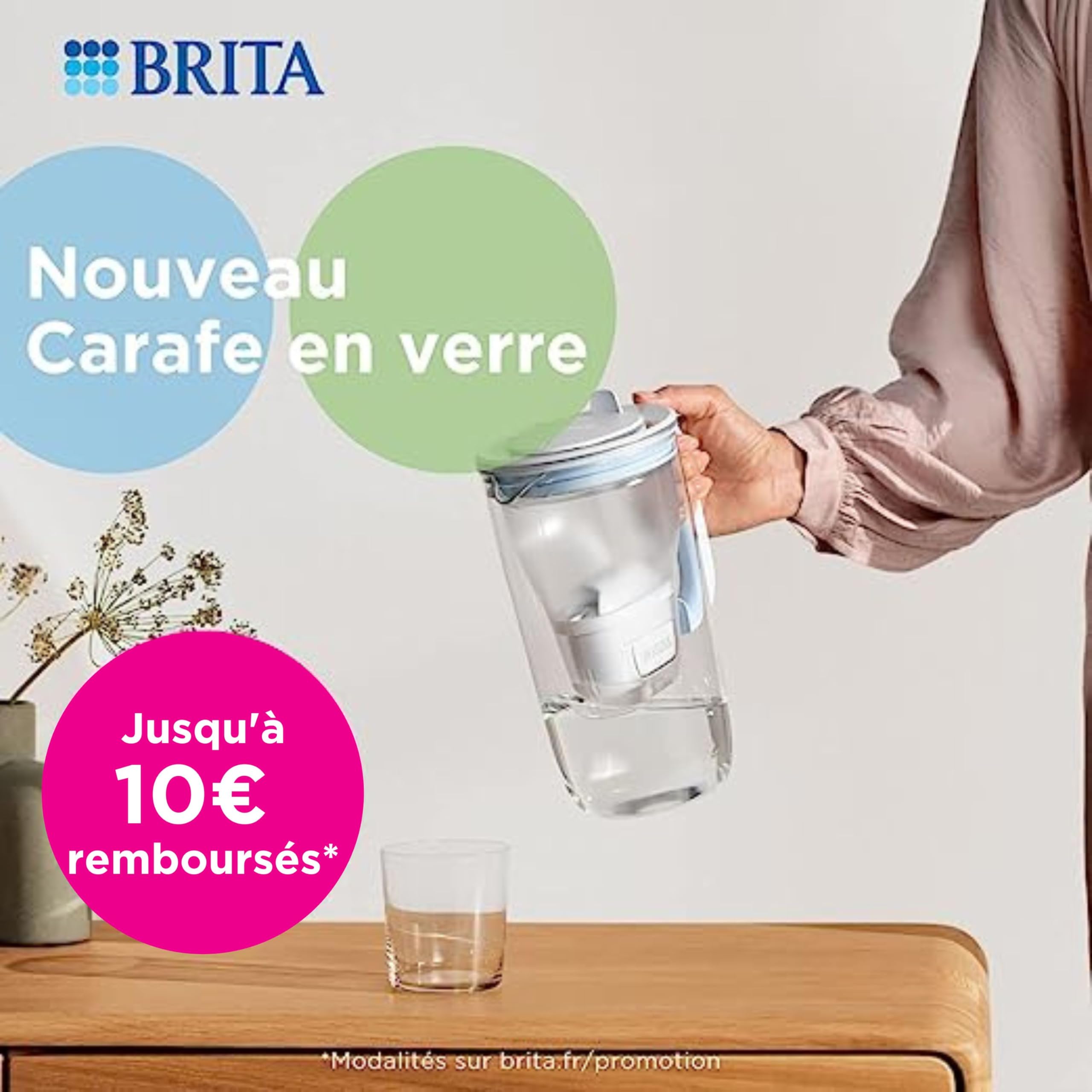 brita-carafe-filtrante-en-verre-bleu-clair-2-5-l-3-filtres-maxtra-pro-all-in-1 image 2