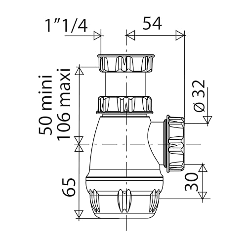 noyon-thiebault-siphon-bidet-petit-culot-33x42-sortie-32-mm image 4