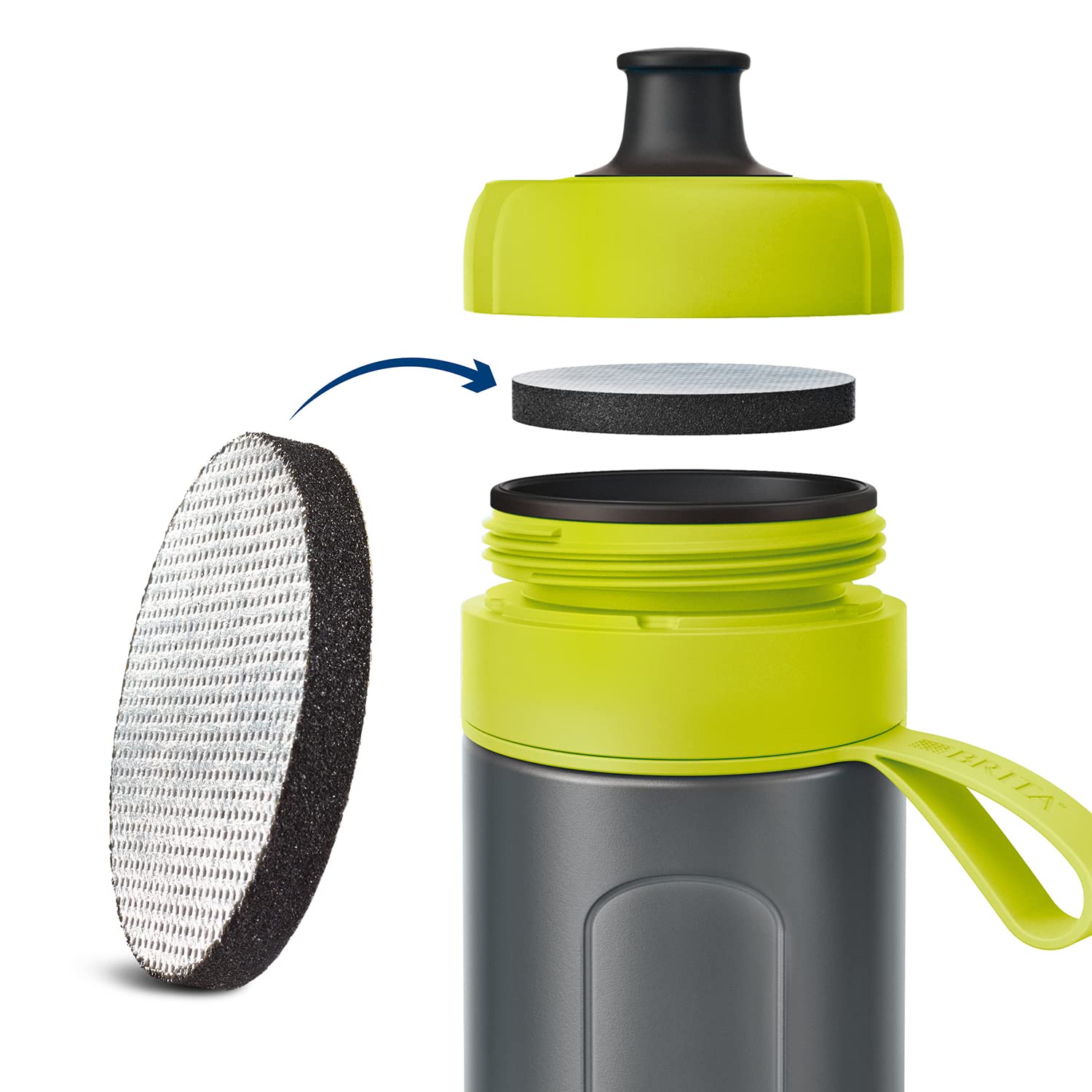 brita-1027001-gourde-filtrante-0-6-l-gris-vert-7-x-25-5-cm image 3