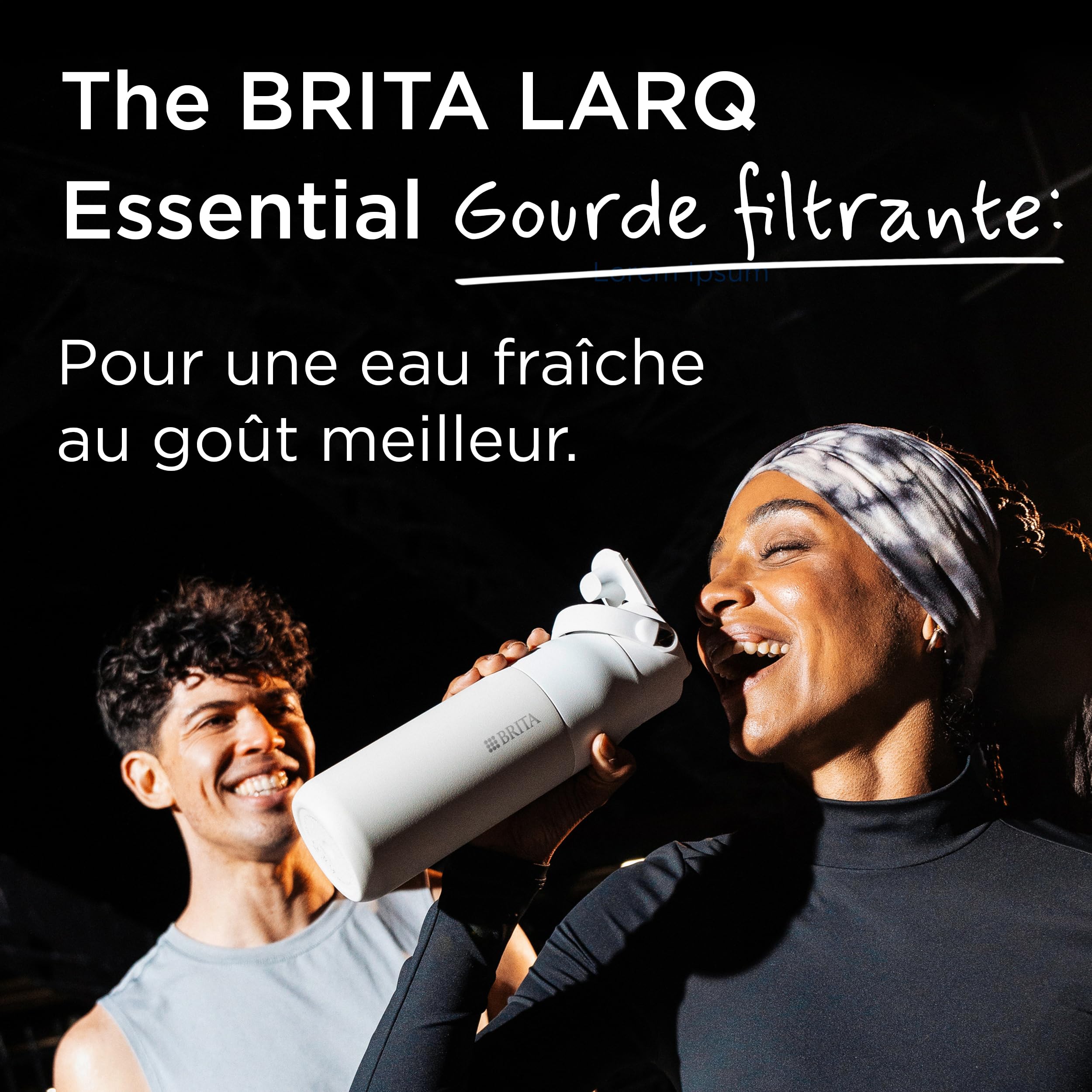 brita-larq-essential-gourde-isotherme-noire-1000-ml-inox-avec-paille image 2