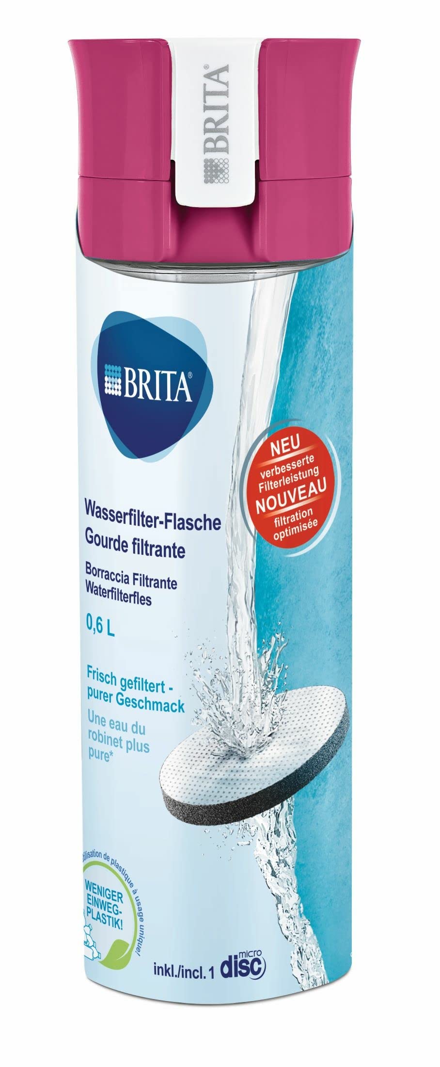 brita-fill-go-gourde-filtrante-rose-0-6-l-1-filtre-microdisc-inclus image 3