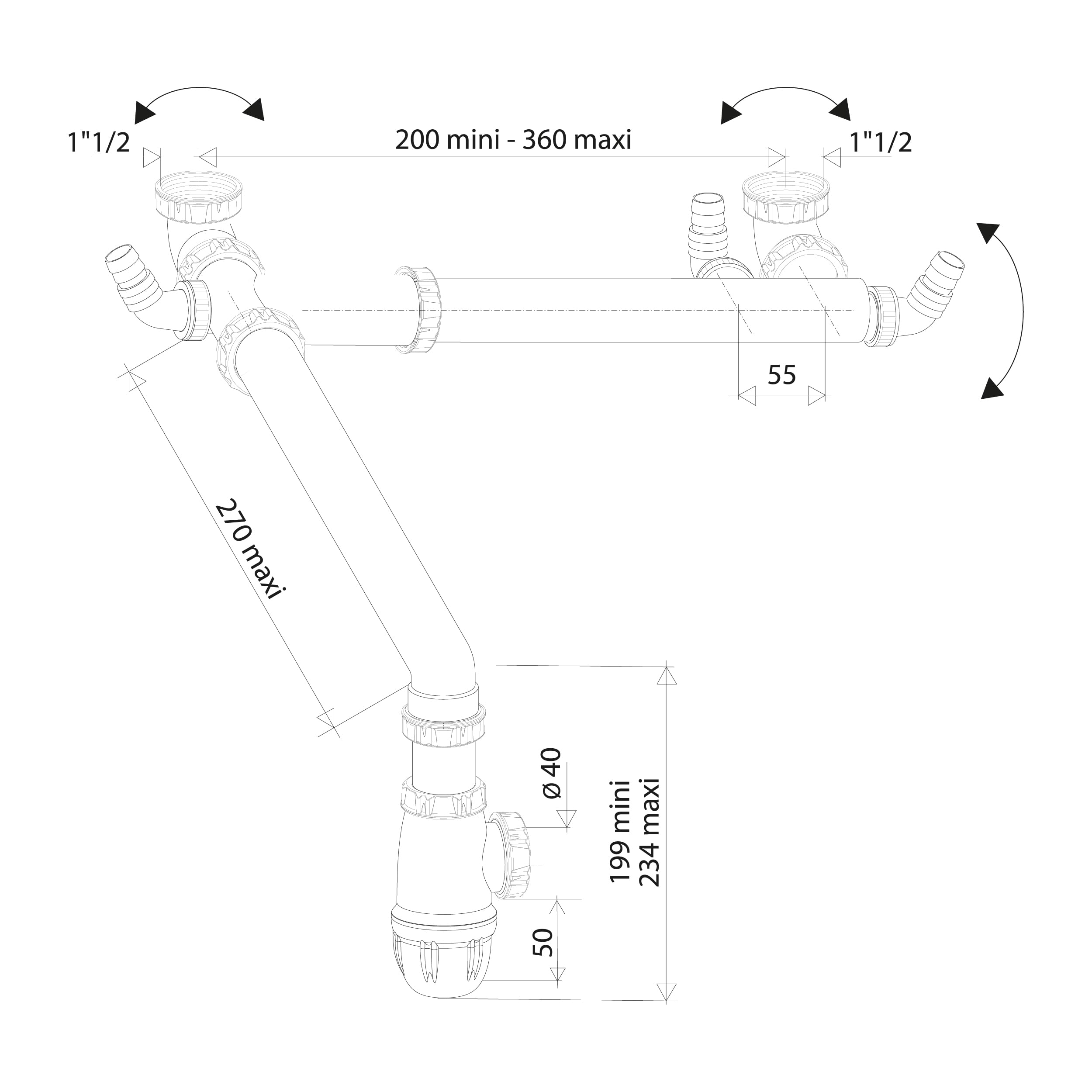 noyon-thiebault-siphon-gain-de-place-vier-2-bacs-entraxe-r-glable image 2