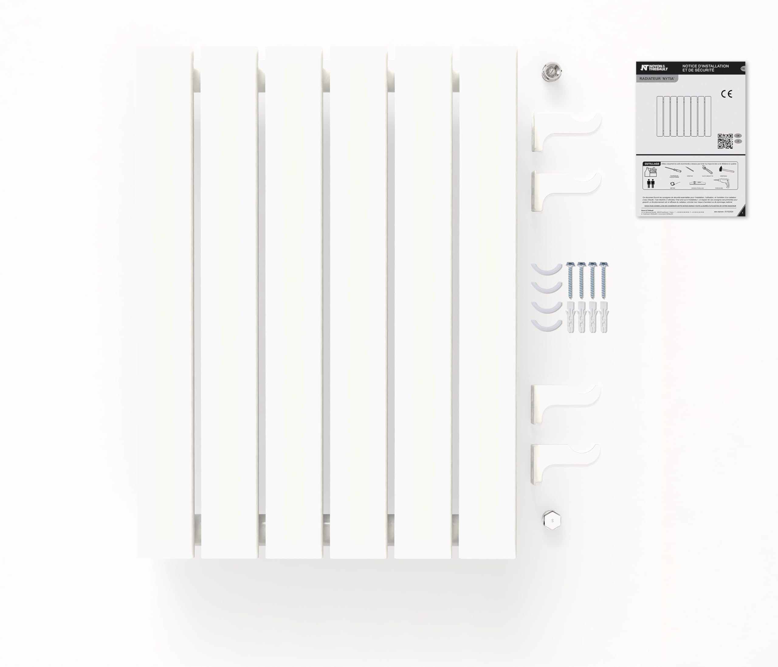 noyon-thiebault-nytia-radiateur-eau-chaude-horizontal-acier-blanc-60x45-cm-361w image 5