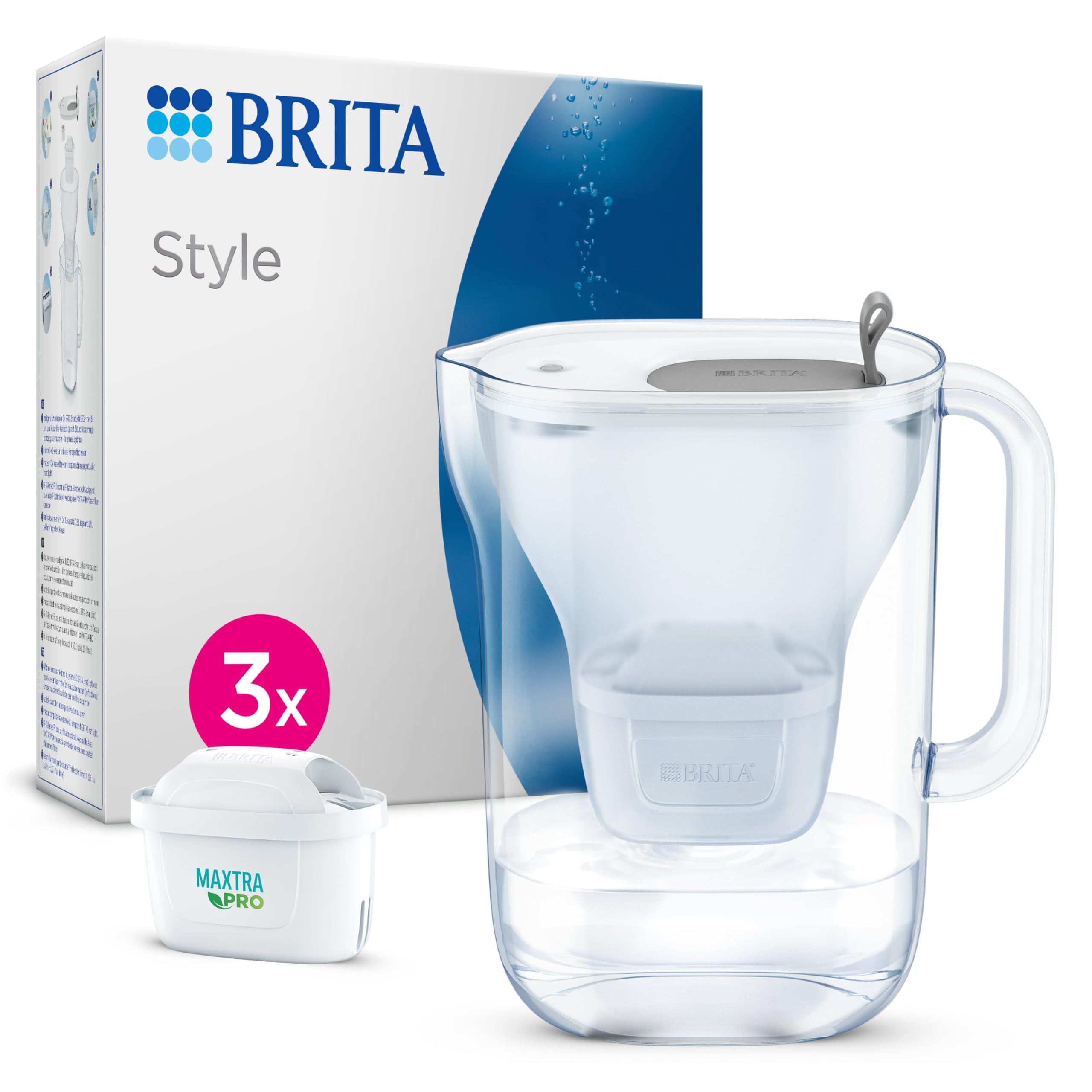 brita-style-gris-carafe-filtrante-2-4-l-3-cartouches-maxtra-pro-all-in-1 image 1