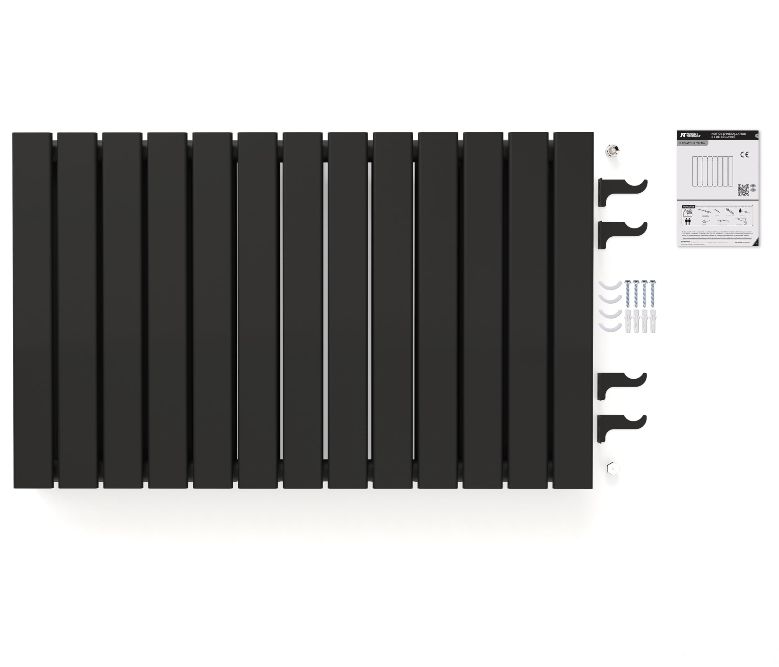 noyon-thiebault-nytia-radiateur-eau-chaude-horizontal-acier-noir-60x100-cm-1435w image 5