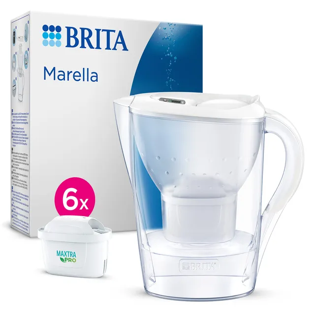 brita-carafe-filtrante-marella-2-4-l-blanche-6-cartouches-maxtra-pro-all-in-one image 1