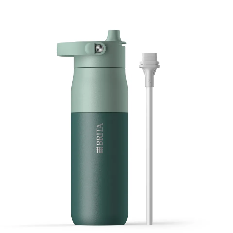 brita-larq-essential-gourde-isotherme-verte-680-ml-acier-inoxydable-avec-paille image 1