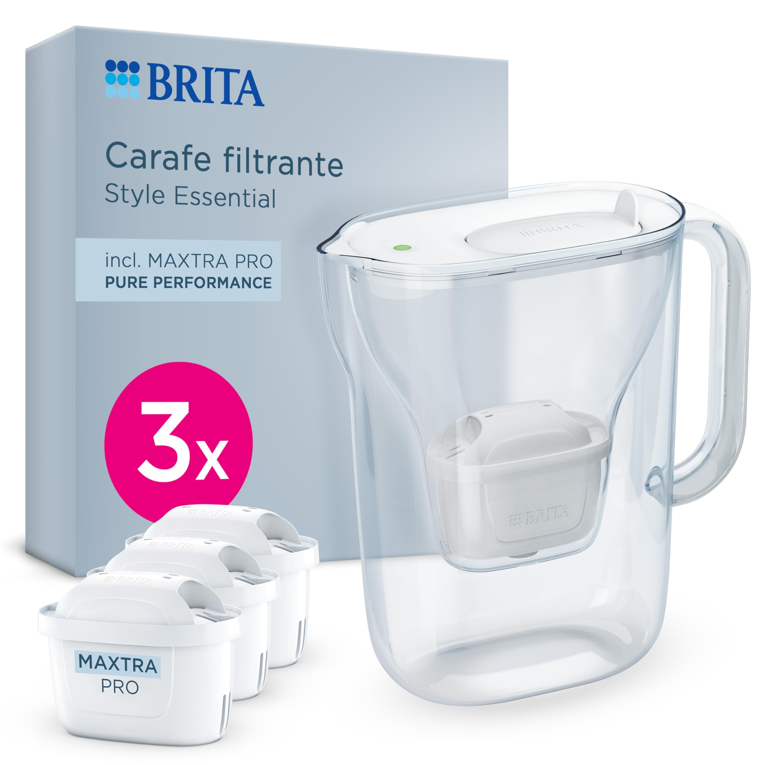 brita-carafe-filtrante-style-essential-blanche-3-cartouches-maxtra-pro image 1
