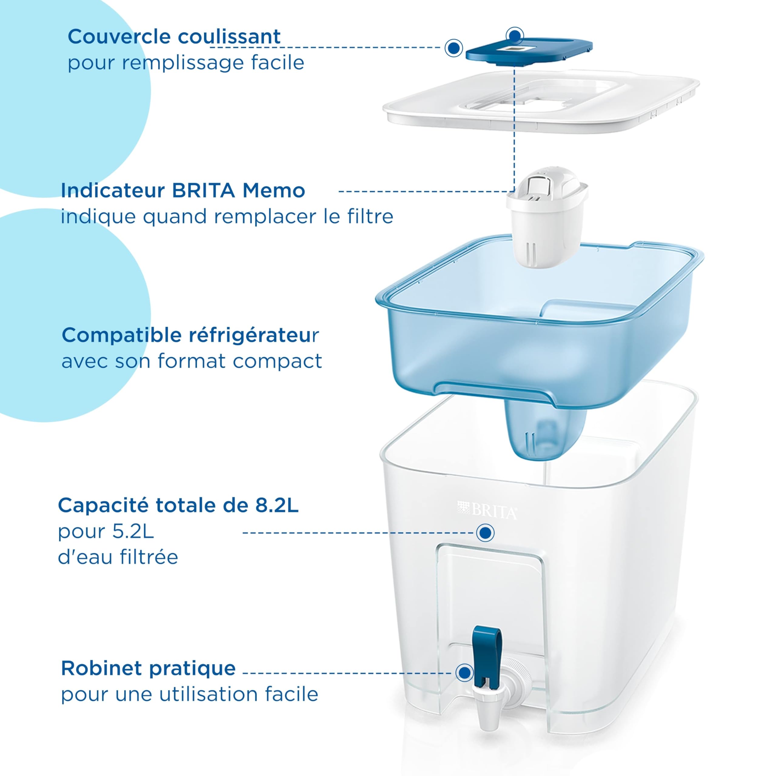 brita-flow-syst-me-de-filtration-d-eau-8-2-l-cool-blue-avec-filtre-maxtra-pro-al image 3