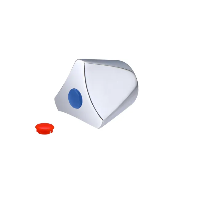 noyon-thiebault-croisillon-tricorne-m-tal-chrom-pour-robinet-avec-pastilles-bleu image 1